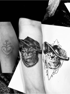 QueegQueg Tattoo Cover up Cat